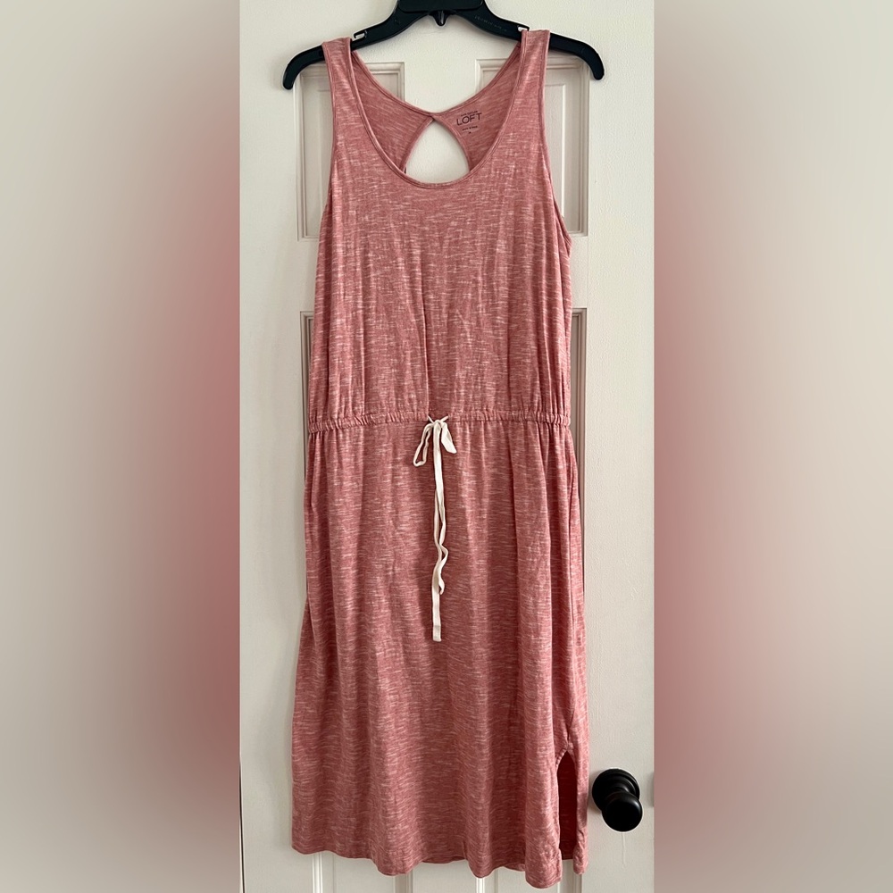 LOFT Summer Dress in Coral, Size M
